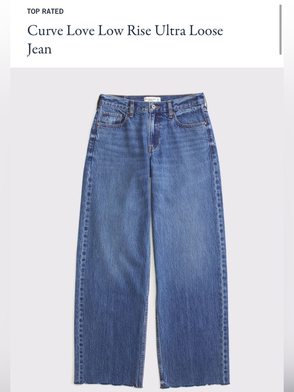 Abercrombie Curve Love Low Rise Ultra Loose Jean - Blue